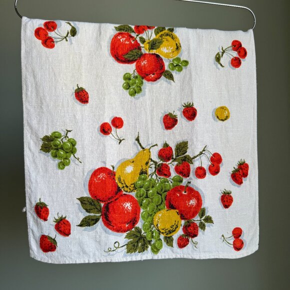Pure Linen Vintage Kitchen Dishcloth Hand Towel Mixed Fruits - Picture 5 of 15